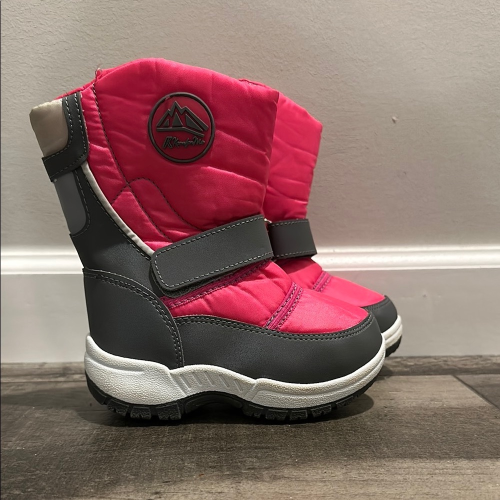 Kids Pink and Gray Winter Boots